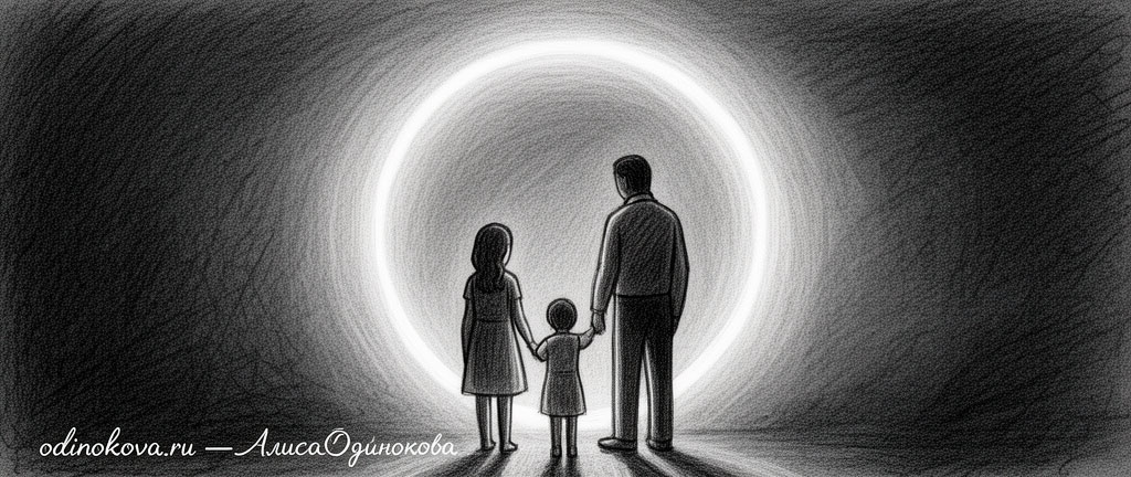 Защитный круг света вокруг семьи